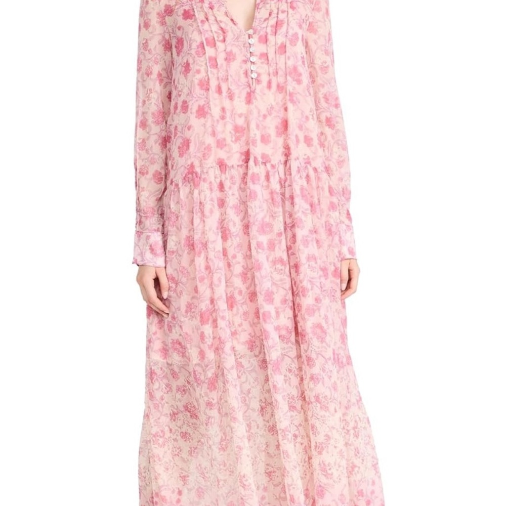 Free People Floral Pink Maxi Dress Size Medium